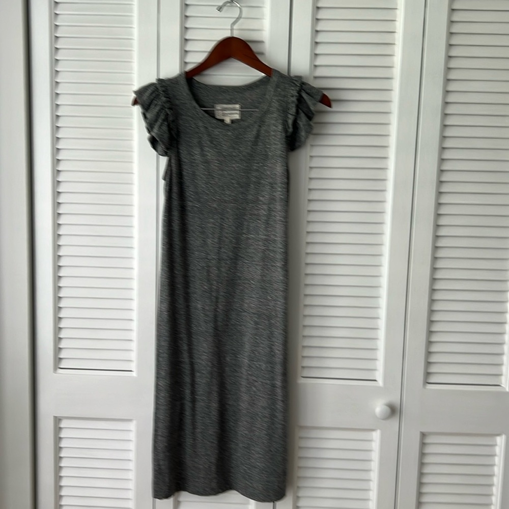 Current Elliott The Ruffle Muscle Dress, gray, size 1 (small)